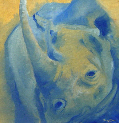 oil painting rhino