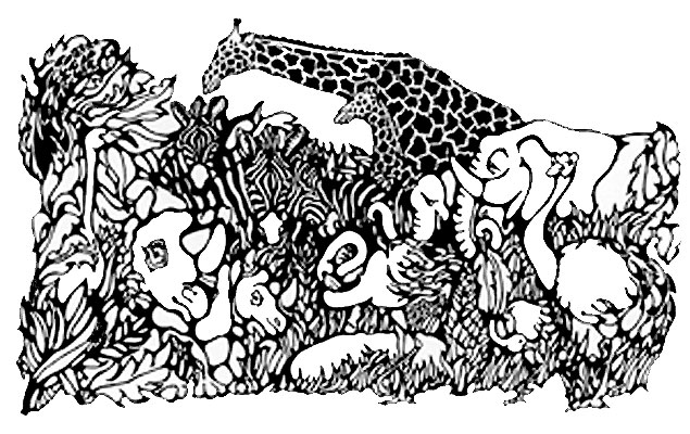 silkscreen illustration peaceable kingdom