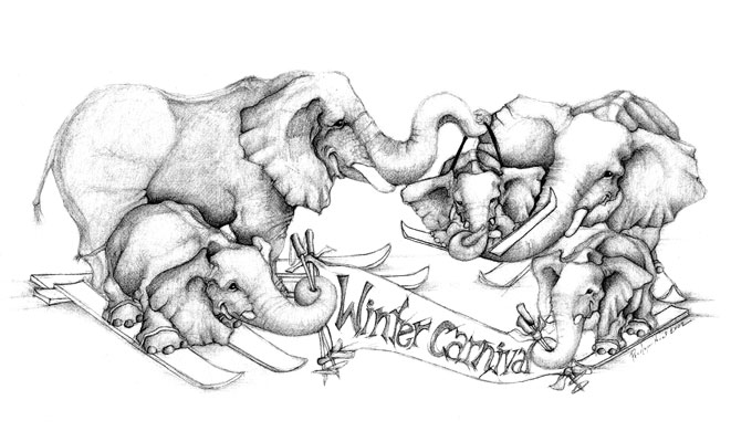 graphite illustration ram sketch