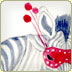 watercolor illustration  animal masquerade with zebras, elephants, and giraffes  wearing mardi gras masks
