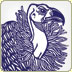 linocut vulture